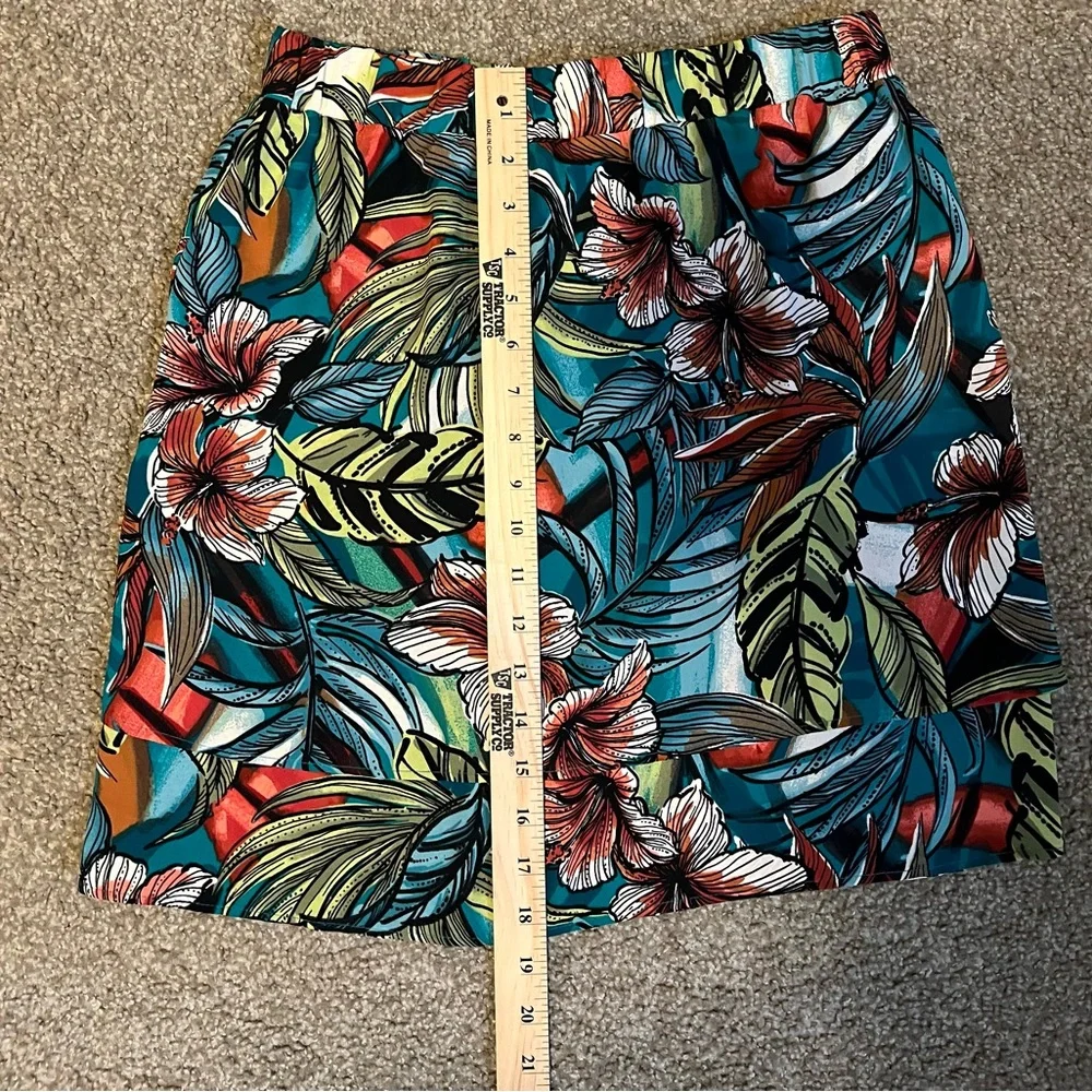 LOFT Hawaiian Tropical Floral Tiered Skirt size XS - Picture 6 of 12
